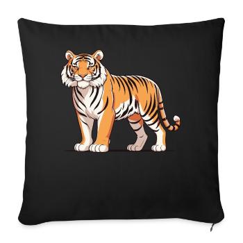 Tiger - Animal Design - Sofa pillowcase 17,3'' x 17,3'' (45 x 45 cm) - black - Front