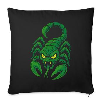 Poison green scorpion in comic style - Sofa pillowcase 17,3'' x 17,3'' (45 x 45 cm) - black - Front