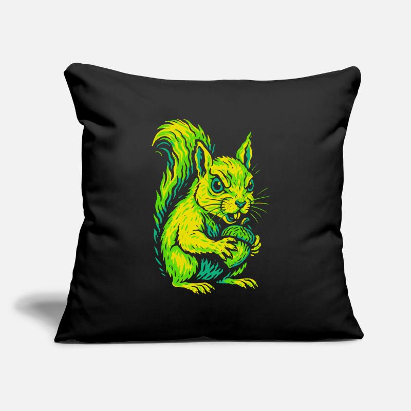 Angry Neon Squirrel with Nut Sofa pillowcase 17,3'' x 17,3'' (45 x 45 cm)