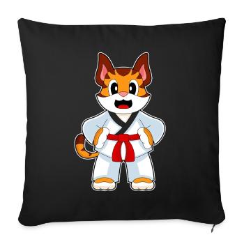 Tiger Karate Kampfsport - Sofakissenbezug 45 x 45 cm - Schwarz - Vorne