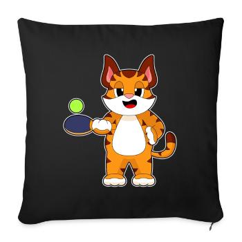 Tiger Tennis de table Raquette de tennis de table - Housse de coussin décorative 45 x 45 cm - noir - Devant