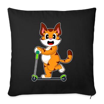Tiger Tretroller - Sofakissenbezug 45 x 45 cm - Schwarz - Vorne
