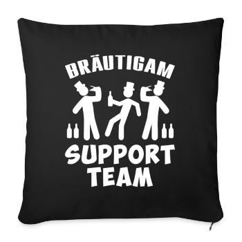 Bräutigam Support Team design - Sofakissenbezug 45 x 45 cm - Schwarz - Vorne