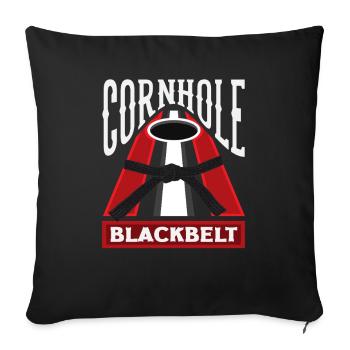 Cornhole Master Black Belt Lover - Housse de coussin décorative 45 x 45 cm - noir - Devant