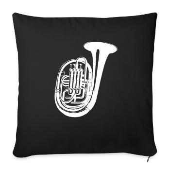 Dessin de tuba - Housse de coussin décorative 45 x 45 cm - noir - Devant