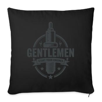 Messieurs, démarrez vos moteurs Sport automobile - Housse de coussin décorative 45 x 45 cm - noir - Devant