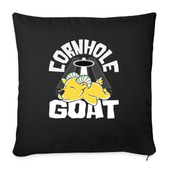Cornhole Goat pour les joueurs de Cornhole - Housse de coussin décorative 45 x 45 cm - noir - Devant