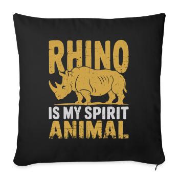 Rhinoceros - Sofa pillowcase 17,3'' x 17,3'' (45 x 45 cm) - black - Front