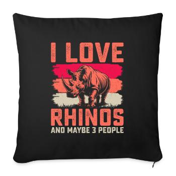 Rhinoceros - Sofa pillowcase 17,3'' x 17,3'' (45 x 45 cm) - black - Front