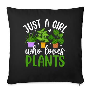 JUSTE UNE FILLE QUI AIME LES PLANTES - Housse de coussin décorative 45 x 45 cm - noir - Devant