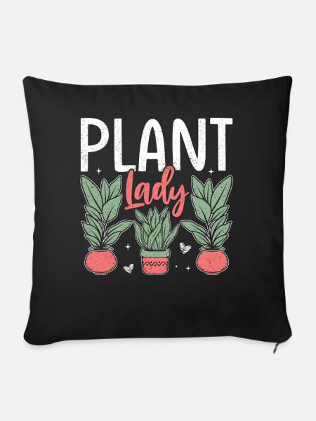 Plant Lady - Sofakissenbezug 45 x 45 cm - Schwarz