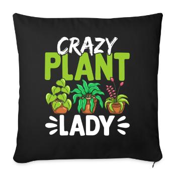 Crazy Plant Lady - Sofa pillowcase 17,3'' x 17,3'' (45 x 45 cm) - black - Front