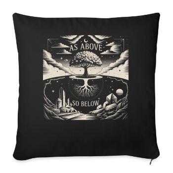 As Above So Below Tree | Hermetic Art Print - Sofa pillowcase 17,3'' x 17,3'' (45 x 45 cm) - black - Front