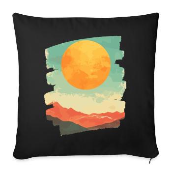 Soleil d’été Coucher de soleil - Housse de coussin décorative 45 x 45 cm - noir - Devant