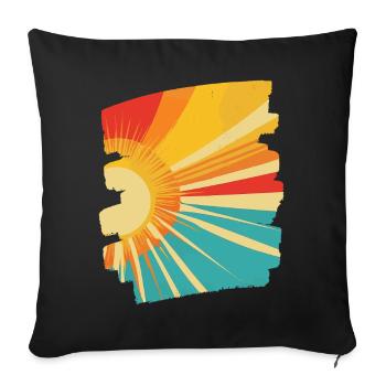 Summer Sun - Sofa pillowcase 17,3'' x 17,3'' (45 x 45 cm) - black - Front