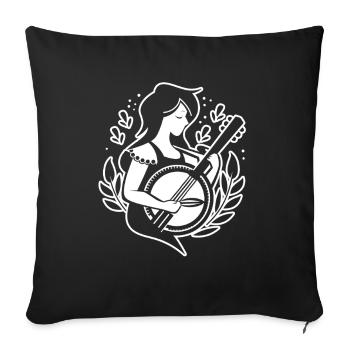 Cartoon Banjo Player - Sofa pillowcase 17,3'' x 17,3'' (45 x 45 cm) - black - Front