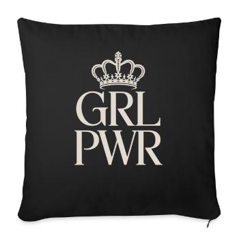 Women Power GRL PWR Girl Patriarchy Feminism - Sofa pillowcase 17,3'' x 17,3'' (45 x 45 cm) - black - Front