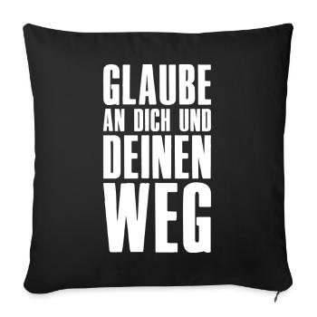 Believe in yourself and your path - Entrepreneur - Sofa pillowcase 17,3'' x 17,3'' (45 x 45 cm) - black - Front