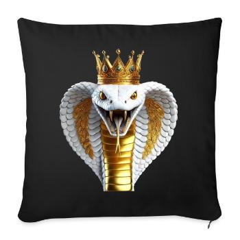 King Cobra with Crown - Sofa pillowcase 17,3'' x 17,3'' (45 x 45 cm) - black - Front