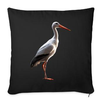 Stork Lover White Stork Giant Stork Storks Storks - Sofa pillowcase 17,3'' x 17,3'' (45 x 45 cm) - black - Front