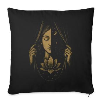 Between Worlds Cosmic Lotus Art - Sofa pillowcase 17,3'' x 17,3'' (45 x 45 cm) - black - Front