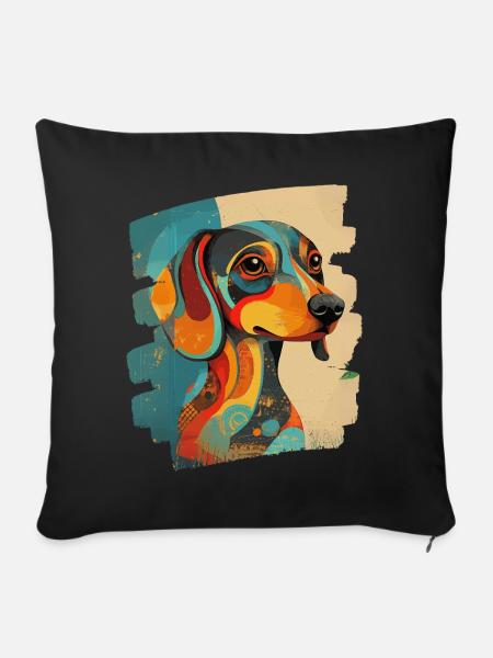 Dackel - Sofakissenbezug 45 x 45 cm - Schwarz