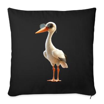 Stork Lover White Stork Giant Stork Storks Storks - Sofa pillowcase 17,3'' x 17,3'' (45 x 45 cm) - black - Front