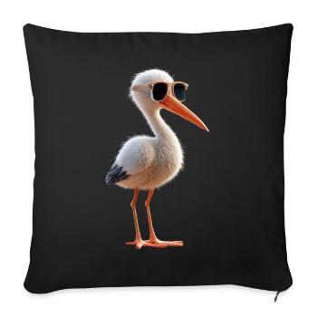 Stork Lover White Stork Giant Stork Storks Storks - Sofa pillowcase 17,3'' x 17,3'' (45 x 45 cm) - black - Front
