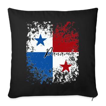 Fierté panaméenne, drapeau panaméen - Housse de coussin décorative 45 x 45 cm - noir - Devant