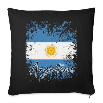 Flagge von Argentinien, Argentinischer Stolz - Sofakissenbezug 45 x 45 cm - Schwarz - Vorne