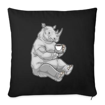 Rhino Coffee Mug - Sofa pillowcase 17,3'' x 17,3'' (45 x 45 cm) - black - Front