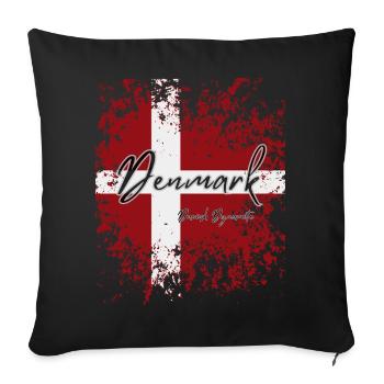 Danish pride, proud Dane - Sofa pillowcase 17,3'' x 17,3'' (45 x 45 cm) - black - Front
