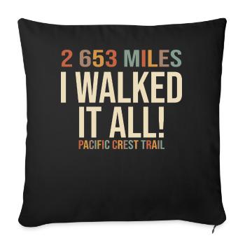 Finisher Pacific Crest Trail T-Shirt Rando PCT - Sofakissenbezug 45 x 45 cm - Schwarz - Vorne