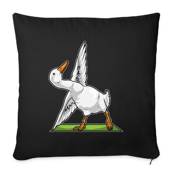 Gymnastique de fitness yoga au canard - Housse de coussin décorative 45 x 45 cm - noir - Devant