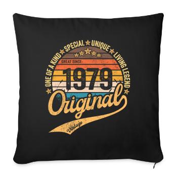 Rétro Vintage né en 1979 Millésime 1979 - Housse de coussin décorative 45 x 45 cm - noir - Devant