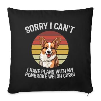 Pembroke Welsh Corgi Apology Design - Sofa pillowcase 17,3'' x 17,3'' (45 x 45 cm) - black - Front