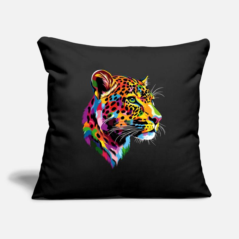 Panthère léopard Grand chat Chat Panthère léopard Housse de coussin décorative 45 x 45 cm