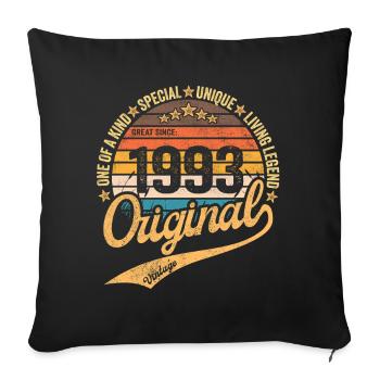 Retro Vintage born in 1993 – Vintage 1993 - Sofa pillowcase 17,3'' x 17,3'' (45 x 45 cm) - black - Front