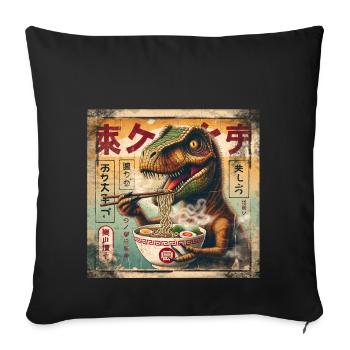 Ramen T Rex Grunge Poster Style - Sofakissenbezug 45 x 45 cm - Schwarz - Vorne
