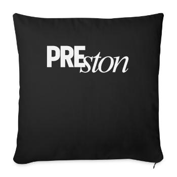 Preston Personal Name - Sofa pillowcase 17,3'' x 17,3'' (45 x 45 cm) - black - Front