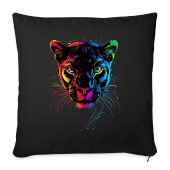 Panther Leopard Raubkatze Süße Großkatze Panter - Sofakissenbezug 45 x 45 cm - Schwarz - Vorne