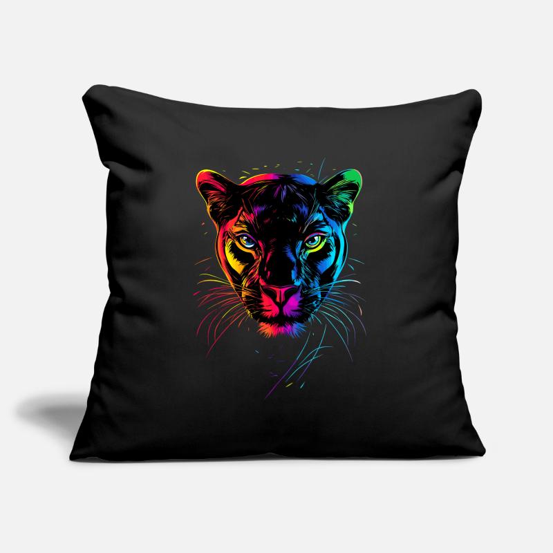 Panthère Léopard Grand Chat Mignon Gros Chat Panter Housse de coussin décorative 45 x 45 cm