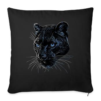 Panther Leopard Raubkatze Süße Großkatze Panter - Sofakissenbezug 45 x 45 cm - Schwarz - Vorne