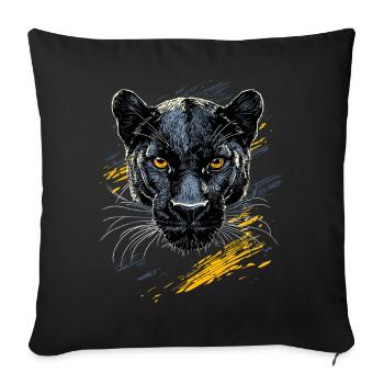 Panther Leopard Raubkatze Süße Großkatze Panter - Sofakissenbezug 45 x 45 cm - Schwarz - Vorne