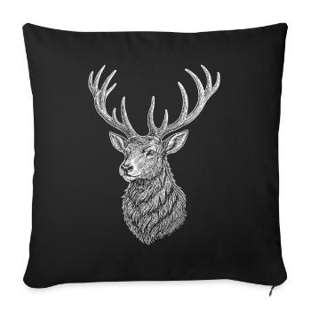 Deer - Sofa pillowcase 17,3'' x 17,3'' (45 x 45 cm) - black - Front