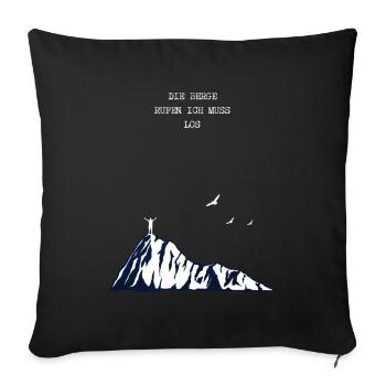 Wandern Minimalistisch - Sofakissenbezug 45 x 45 cm - Schwarz - Vorne