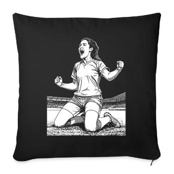 Footballer's shirt: midfielder with a view - Sofa pillowcase 17,3'' x 17,3'' (45 x 45 cm) - black - Front