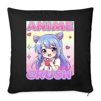 ANIME CRUSH ❤️ Kawaii Otaku Fan - Sofa pillowcase 17,3'' x 17,3'' (45 x 45 cm) - black - Front