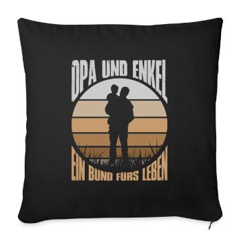 Bester Opa Und Enkel Partnerlook Outfit - Sofakissenbezug 45 x 45 cm - Schwarz - Vorne