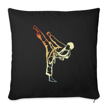 Karaté Garçon Look Vintage - Housse de coussin décorative 45 x 45 cm - noir - Devant